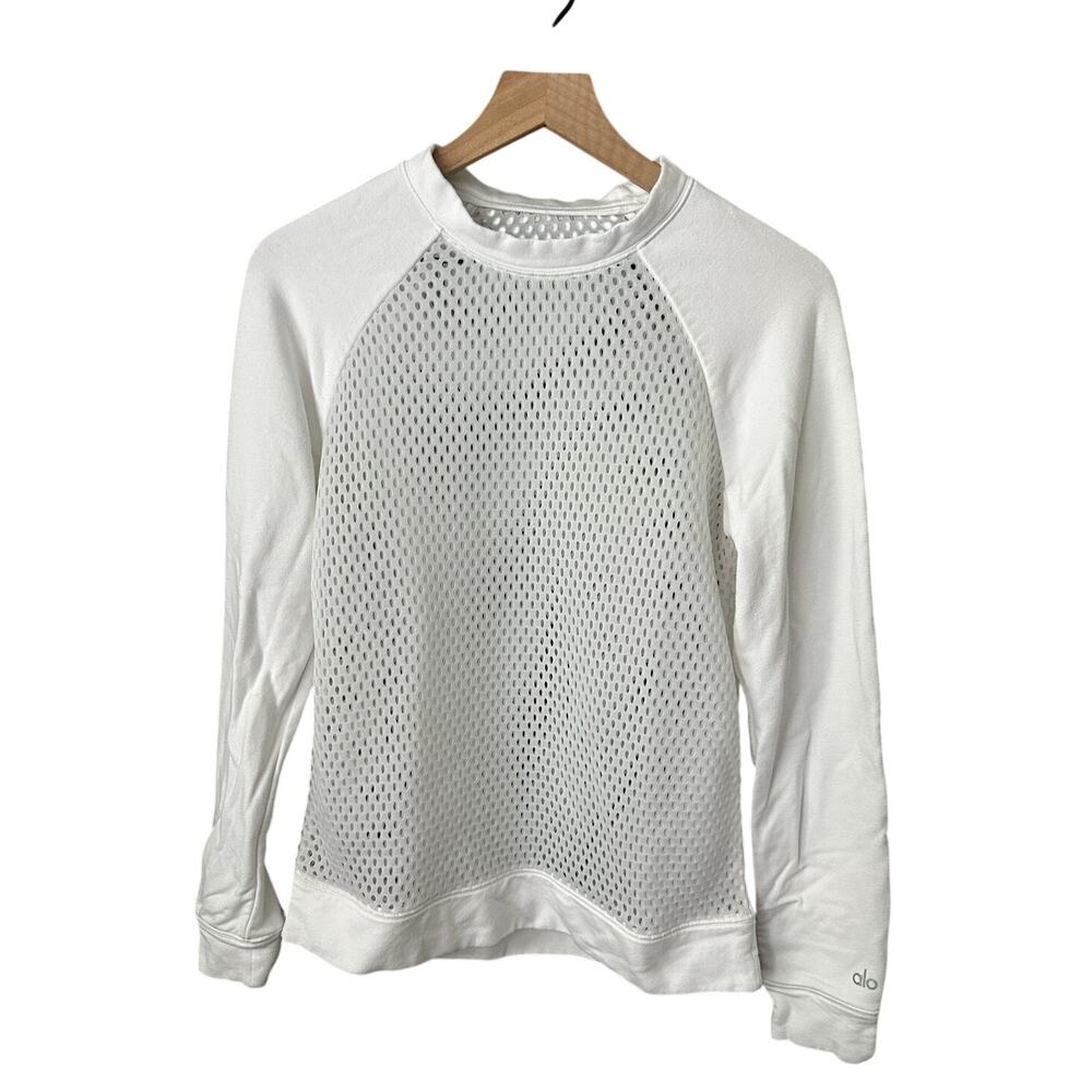 Alo Yoga Sweatshirt Mesh Perforated Elemental Sweatshirt Medium